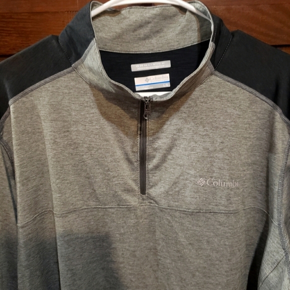 Columbia Omni-Wick Advanced Evaporation Men-s 1/4 Zip Pullover Gray/Navy, Large - Picture 3 of 4